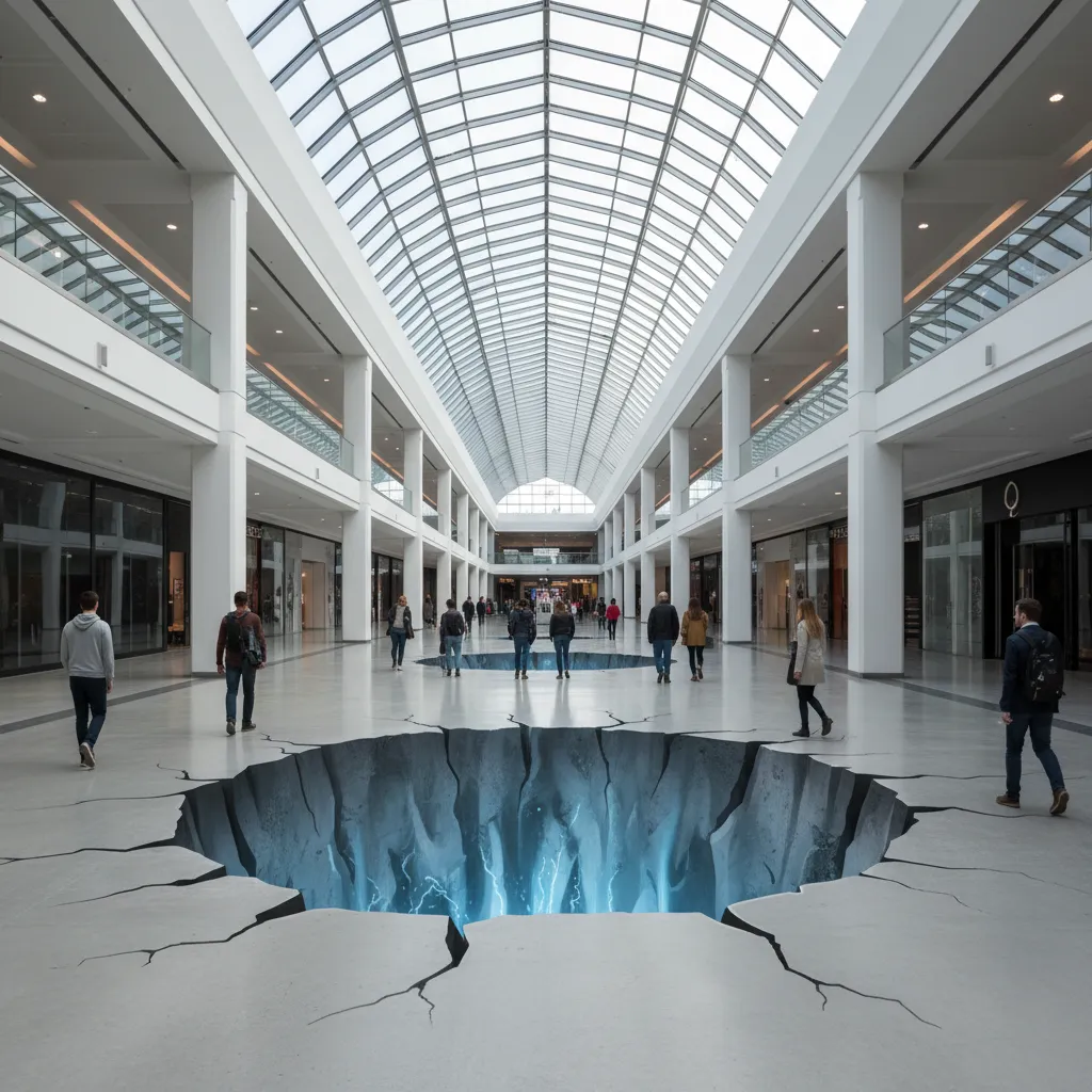 Commercial Uses of 3D Floor Wallpaper on Concrete Surfaces