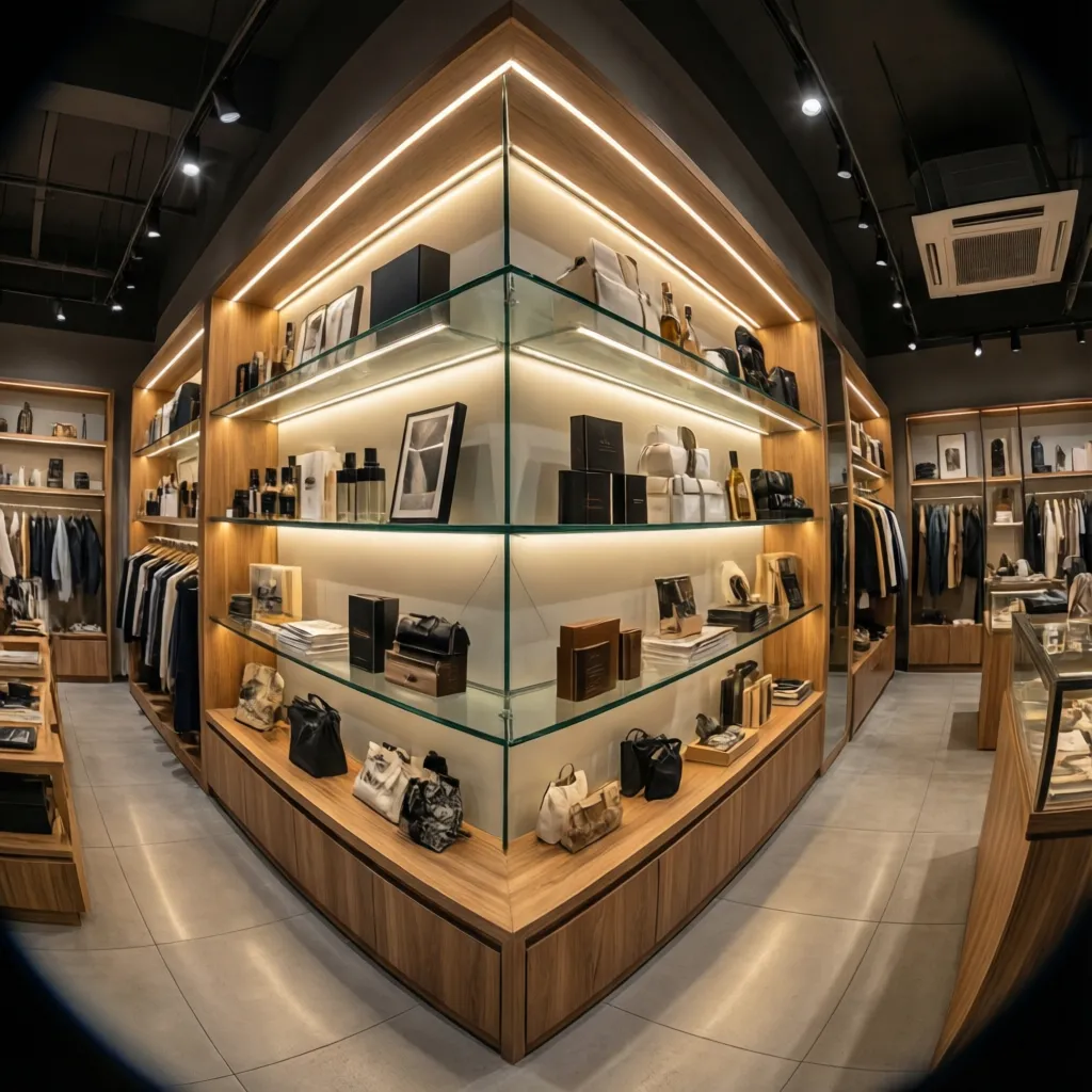 Commercial Uses of Corner Shelf Lighting in Retail and Hospitality
