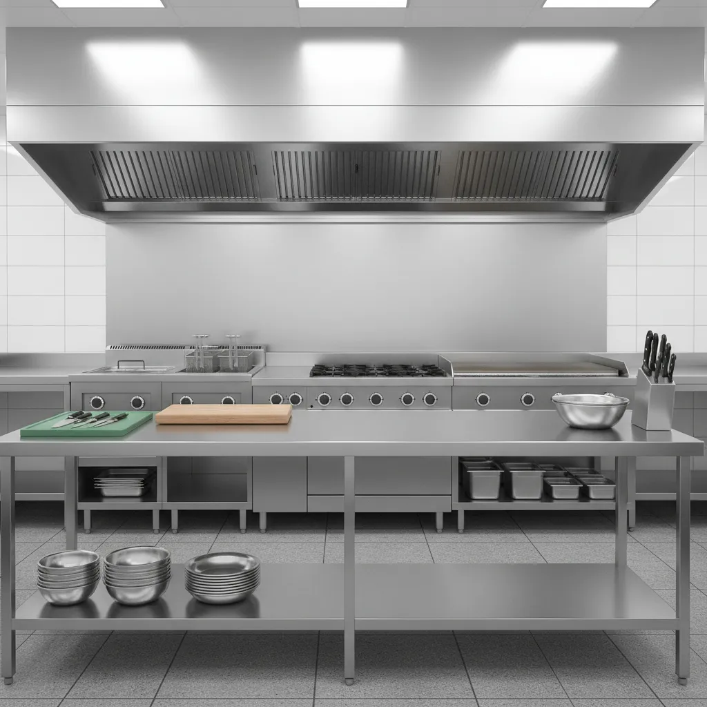 commercial cooking line equipment in a cloud kitchen setup