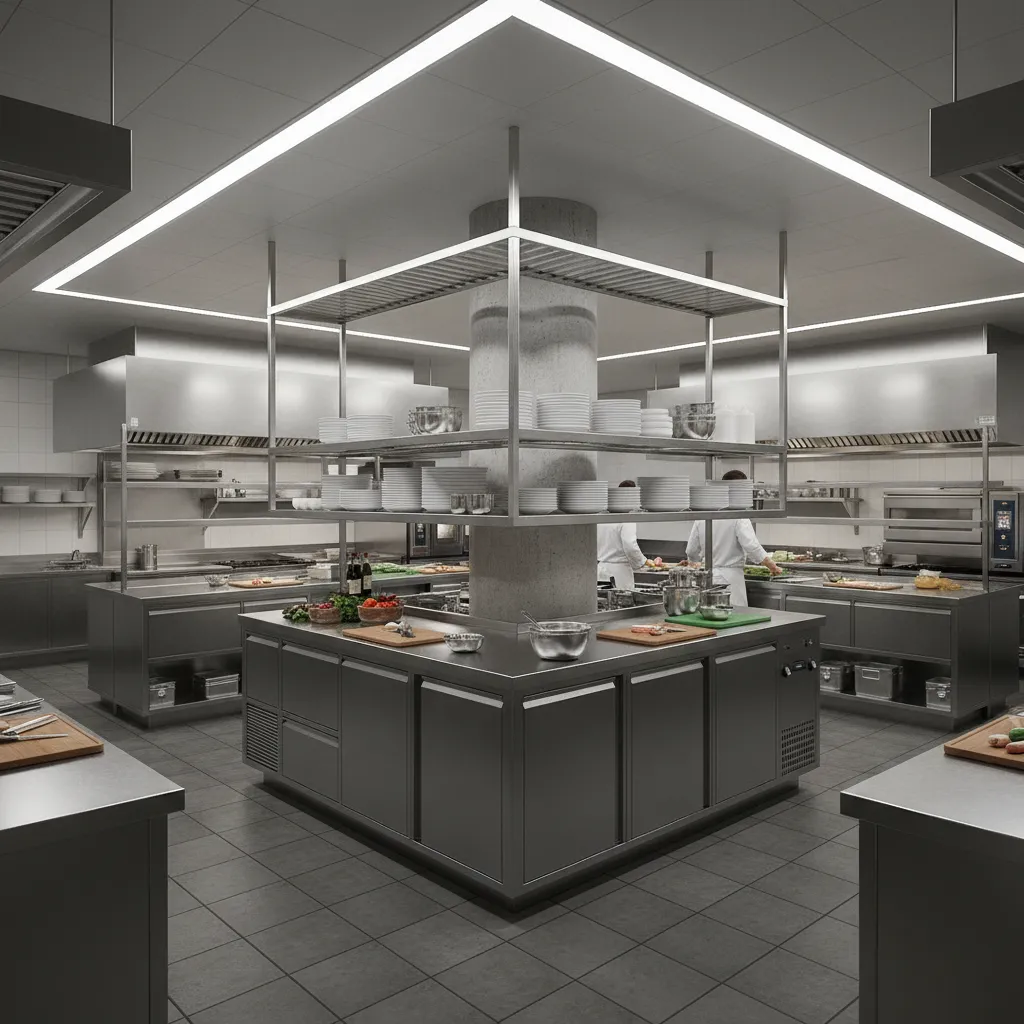 How Restaurants and Commercial Kitchens Use Island Columns for Efficiency