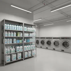 Corner Shelf Solutions in Commercial and Professional Laundry Facilities