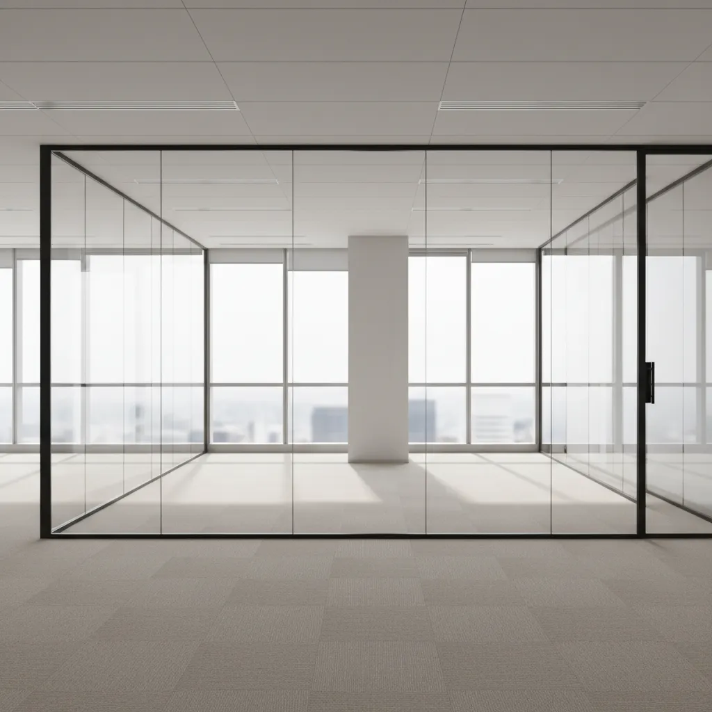 Empty commercial office space prepared for tenant move out after lease termination