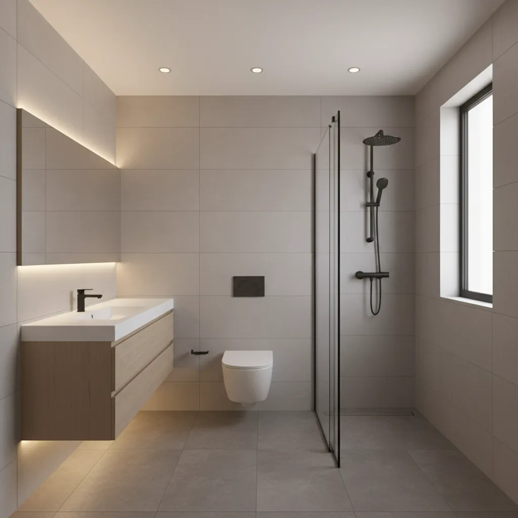compact 10x7 bathroom layout with vanity toilet and shower