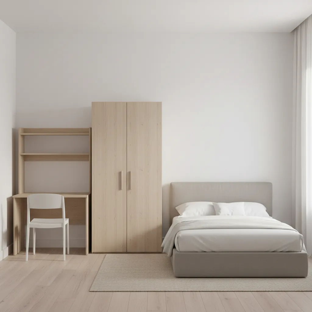 Bố trí nội thất phòng trọ 20m2 gọn gàng sát tường