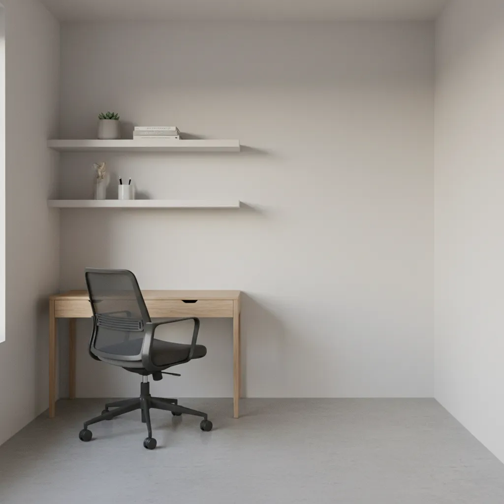 Small workstation setup demonstrating efficient use of a 30 square foot area