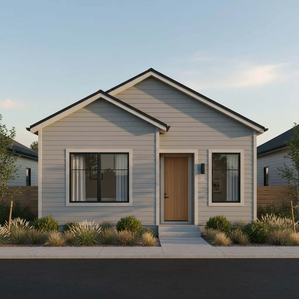 Compact 650 sq ft house with simple rectangular layout