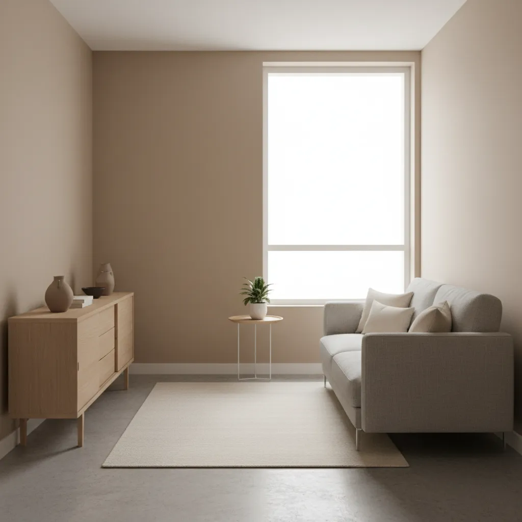 small apartment living room featuring a slim modern sideboard