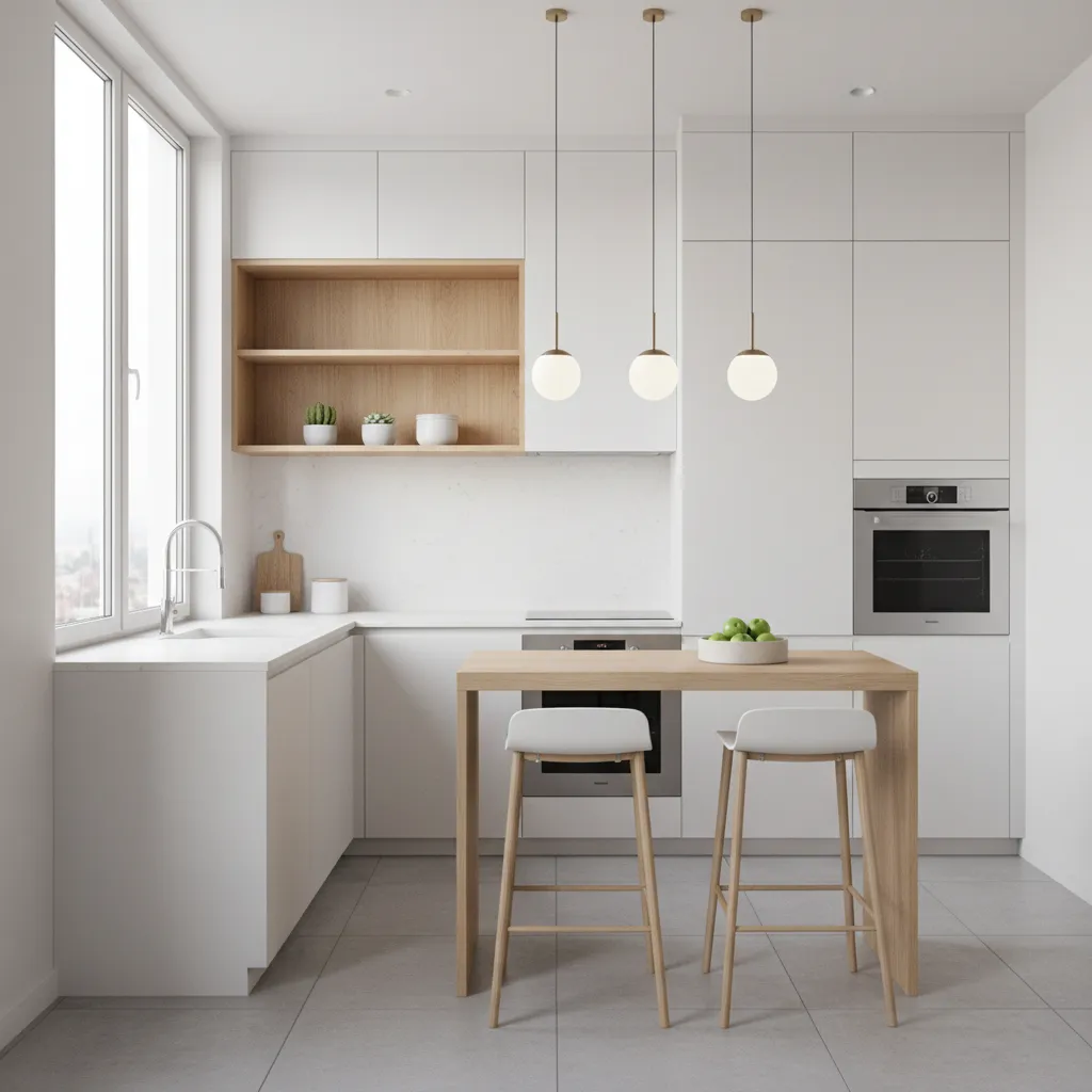 small apartment kitchen with efficient layout and natural lighting