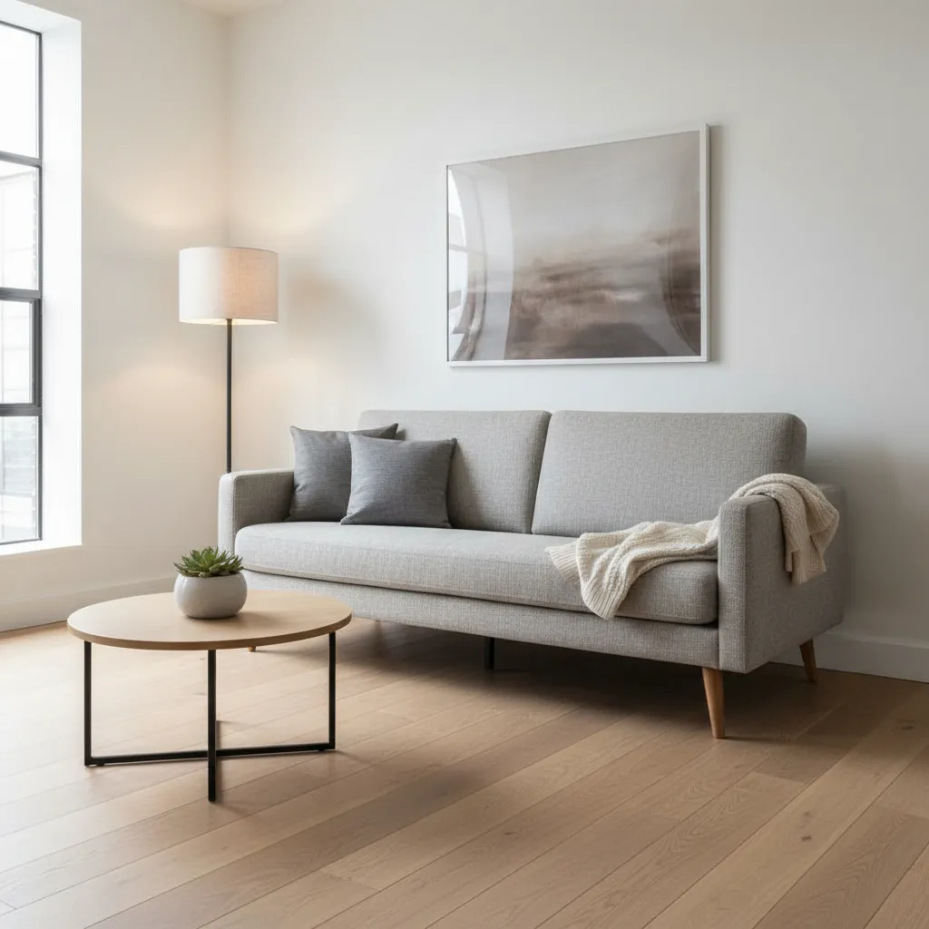 Slim apartment size sofa suitable for small living rooms
