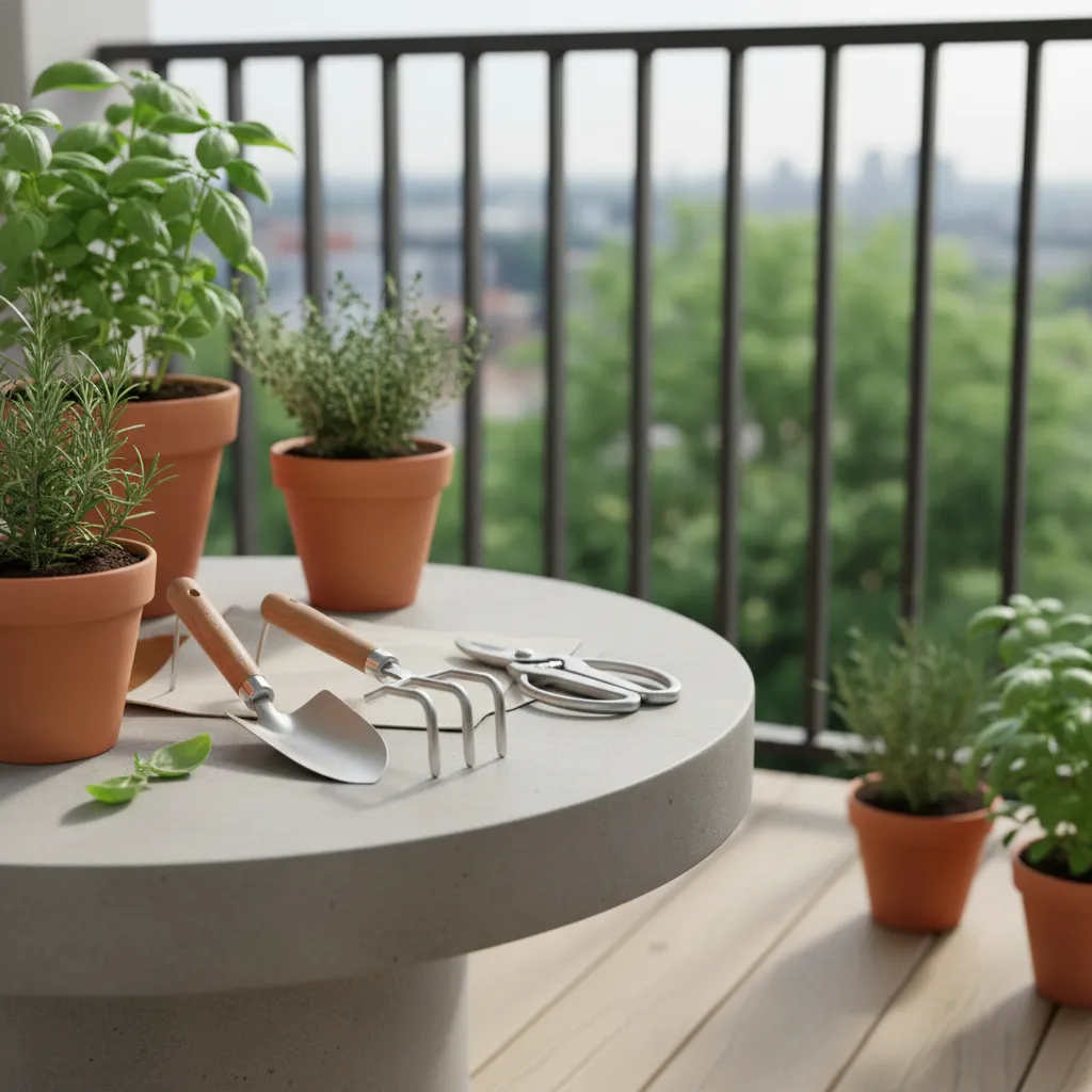 Compact gardening tools for container gardening