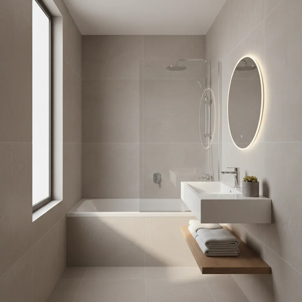 small bathroom layout with compact bathtub and shower combination