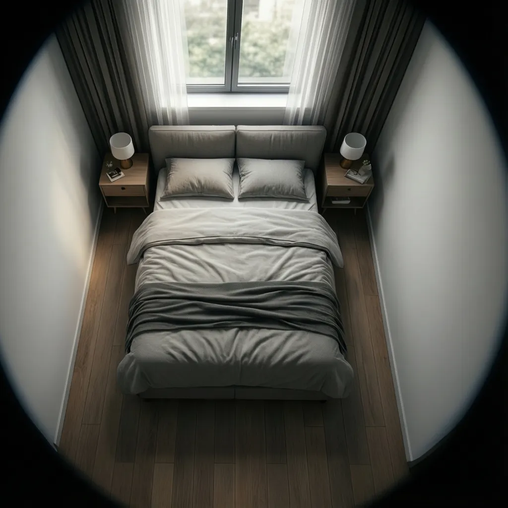 Example layout of a compact 9x11 bedroom with balanced furniture placement