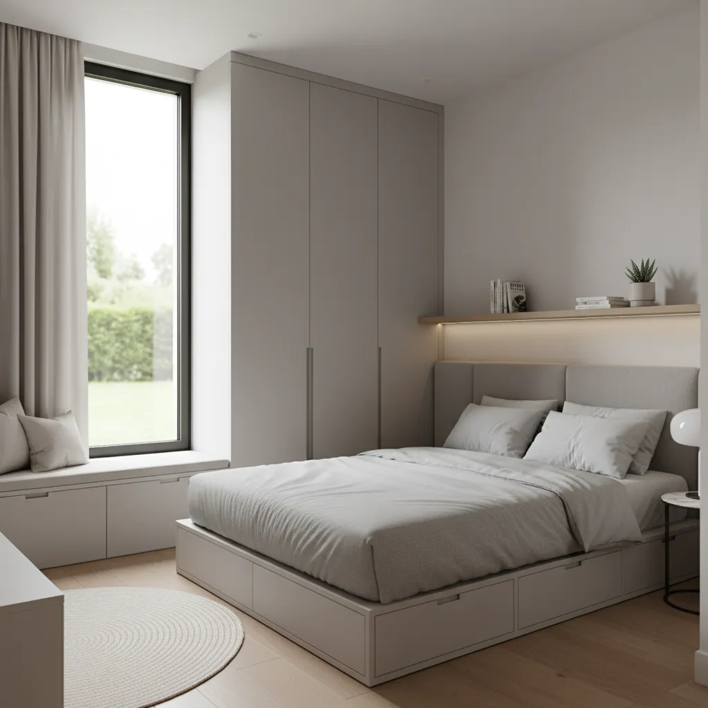 Compact bedroom design optimized for small house living