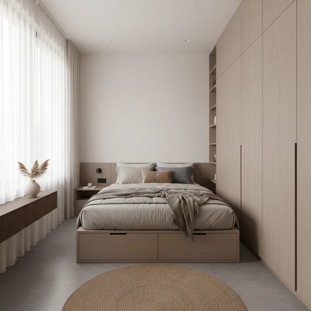 efficient bedroom design in a small house under 1500 sq ft