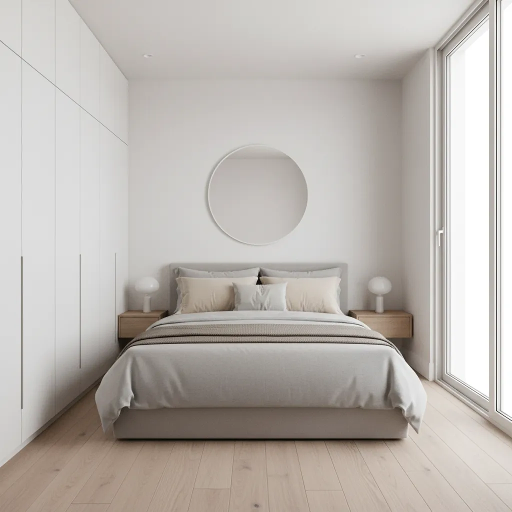 quarto compacto em casa pequena bem organizado
