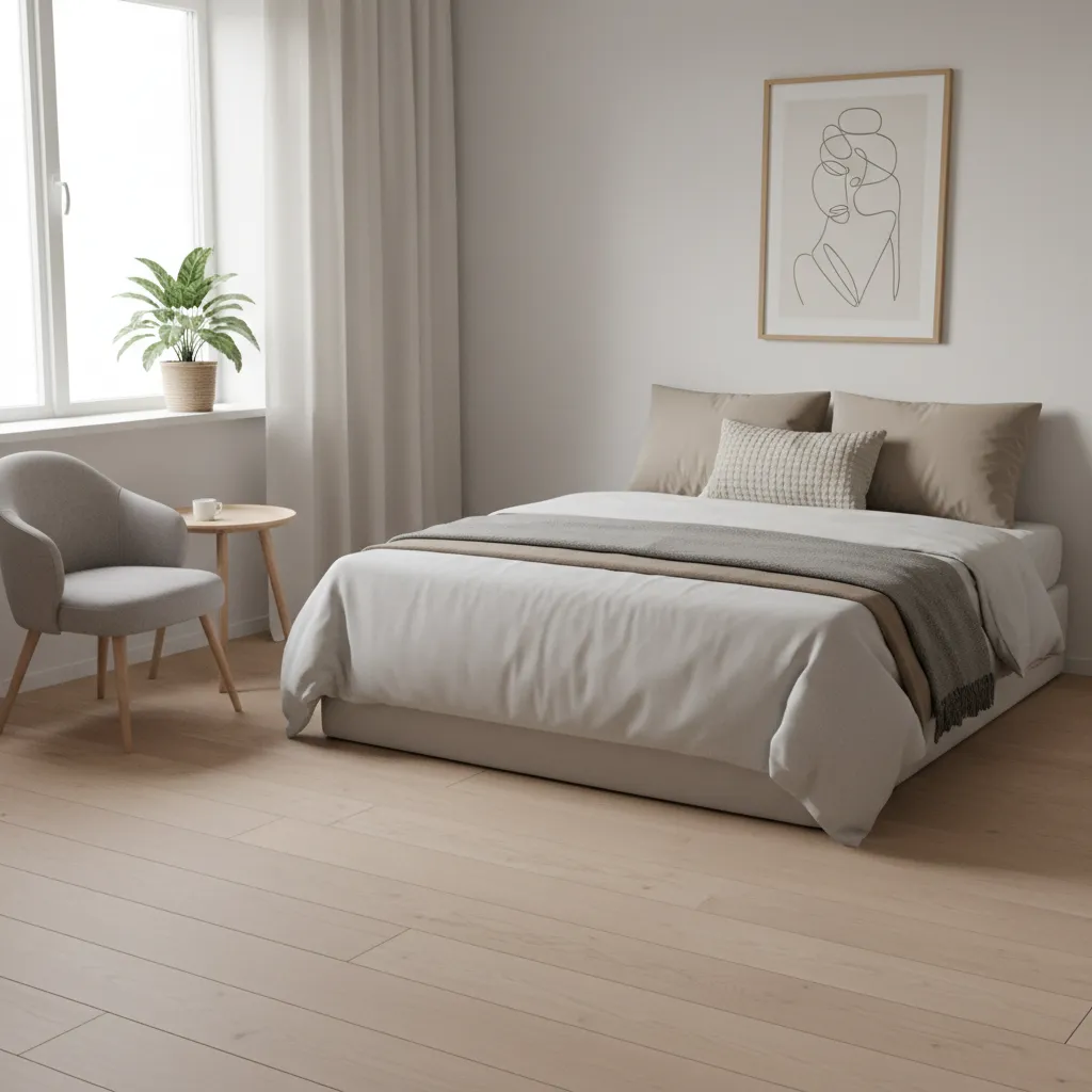 compact accent chair placed in a small bedroom corner near a window