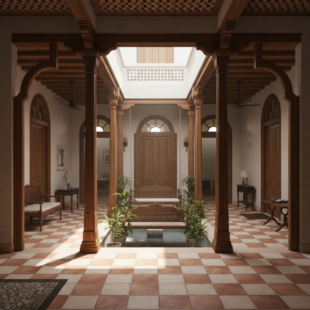 Compact Chettinad home with offset courtyard improving daylight distribution