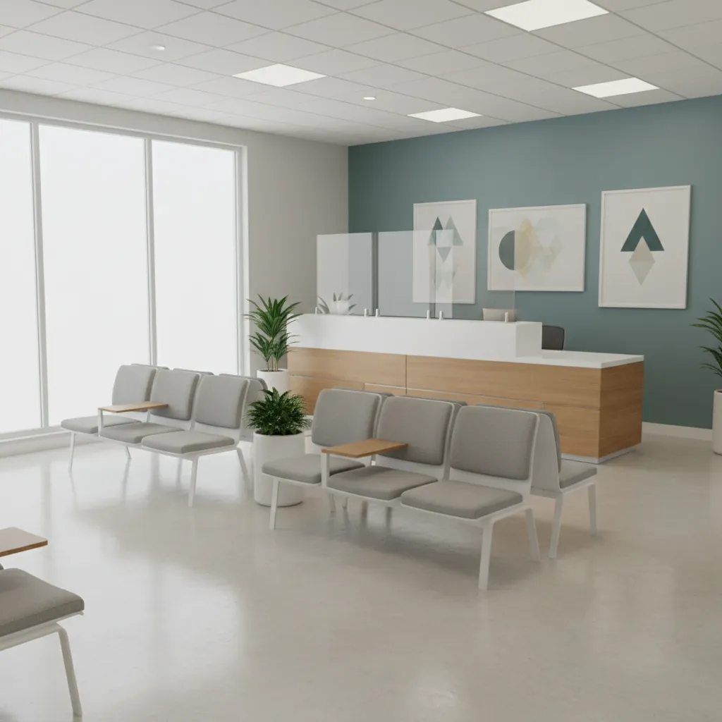 efficient seating layout in small medical clinic waiting room