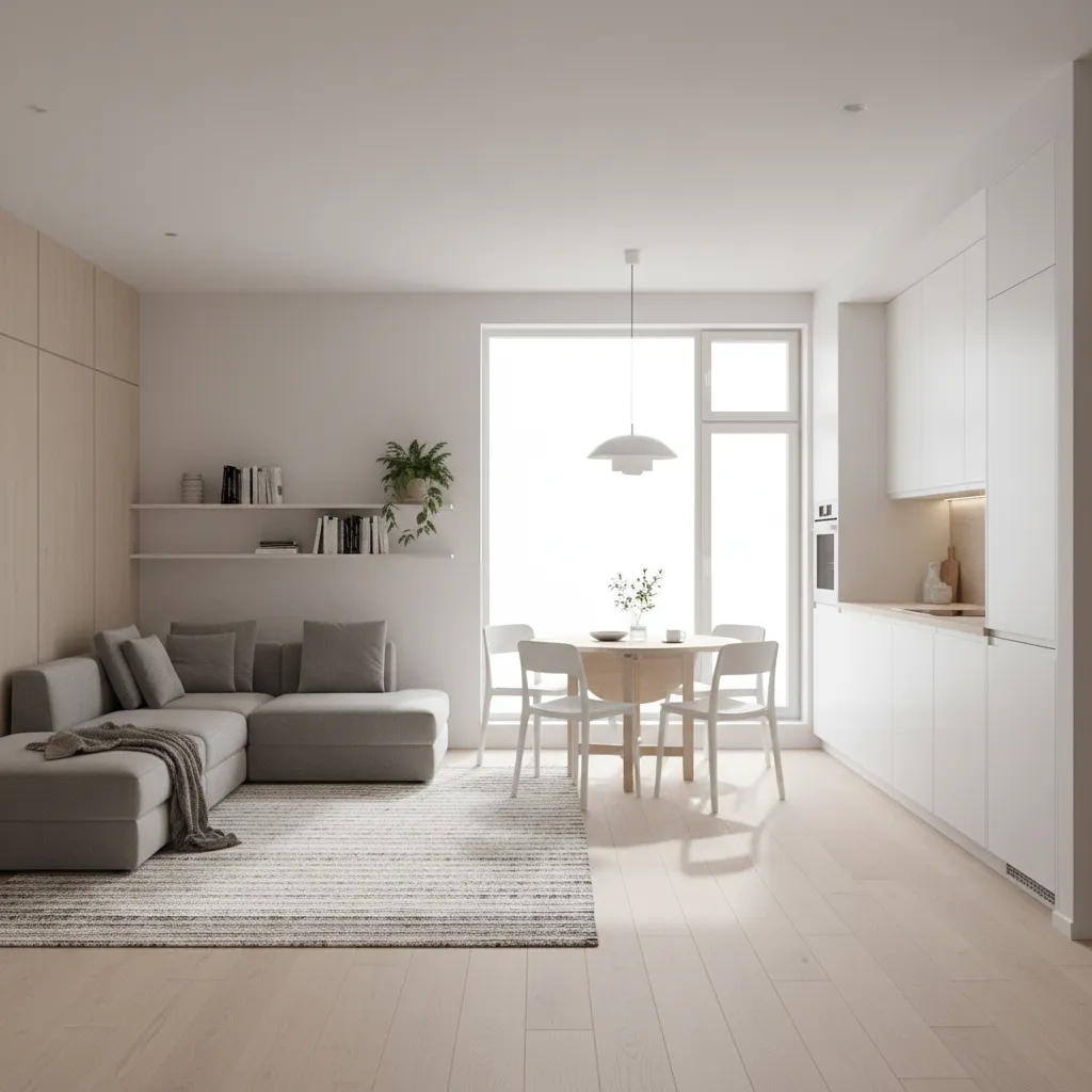 Efficient interior layout inside a modern 650 sq ft house