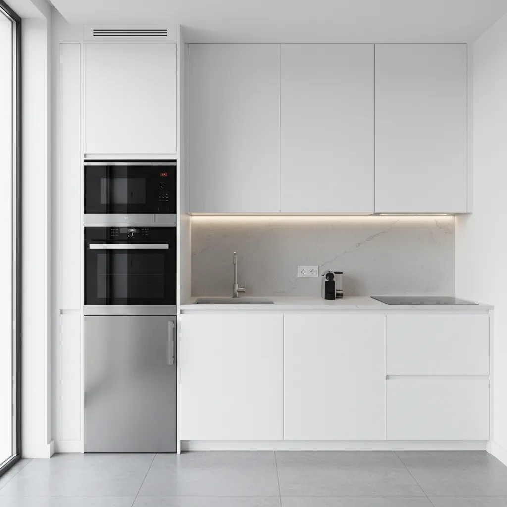 compact appliances in a modern small kitchen
