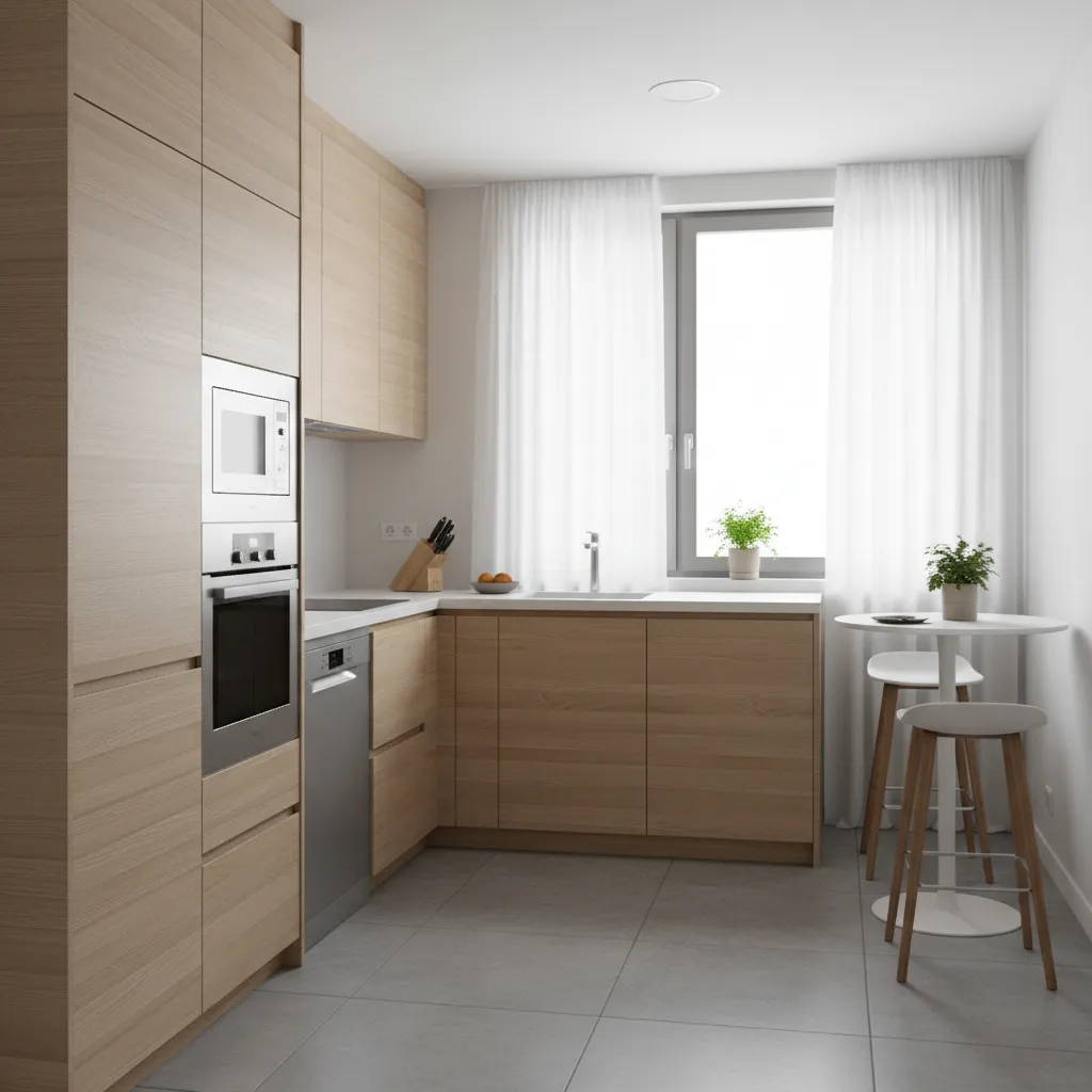 Cocina compacta diseñada para dos personas
