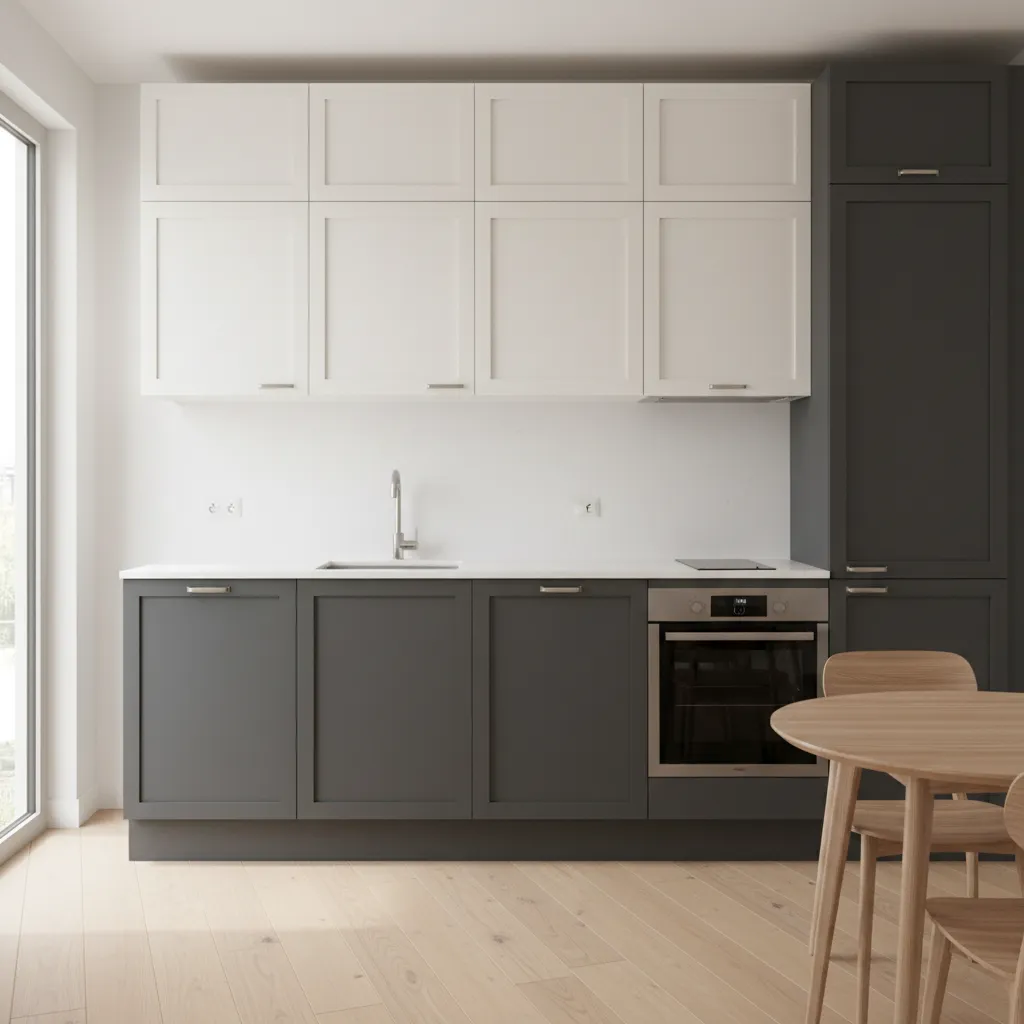 Cocina compacta y funcional en una casa pequeña