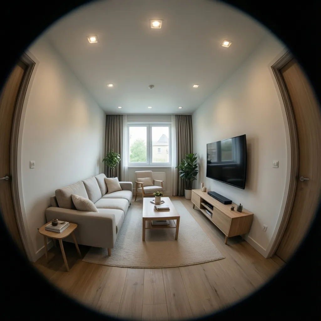 Small living room with simple ceiling design and recessed lighting
