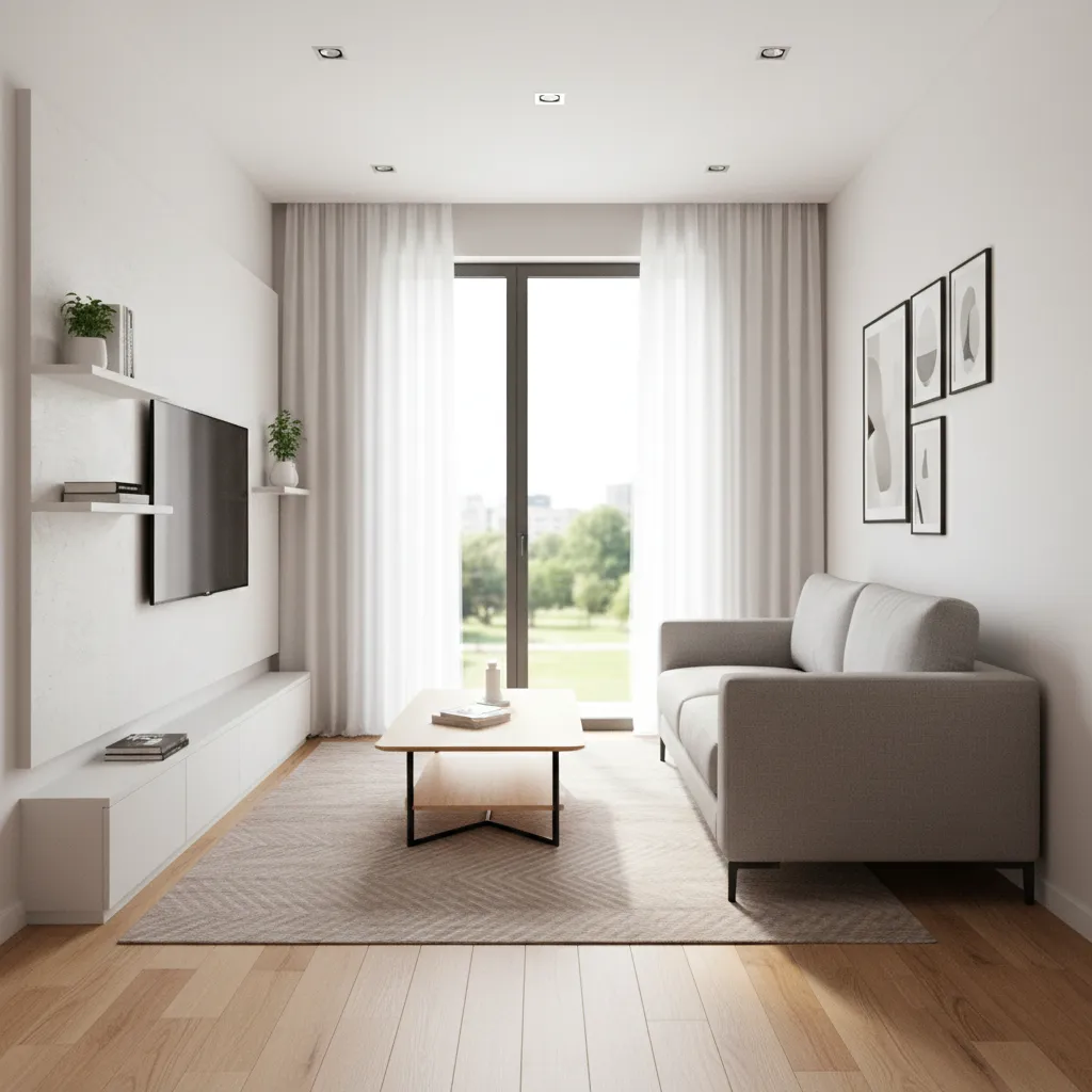 efficient furniture layout in a compact living room designed for better flow