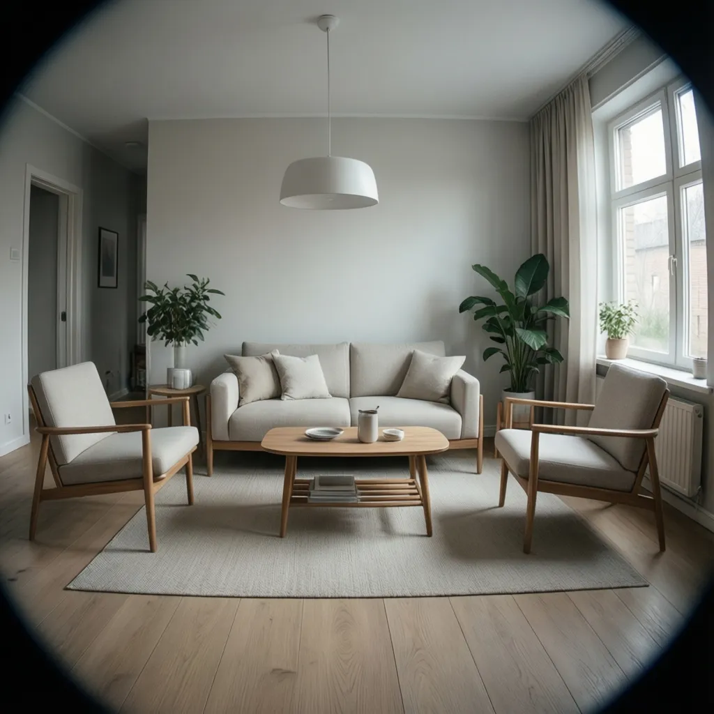 small living room with compact seating arrangement