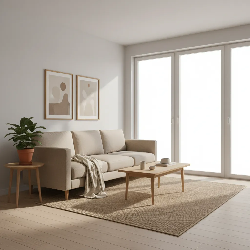 small living room with compact sofa and smart layout