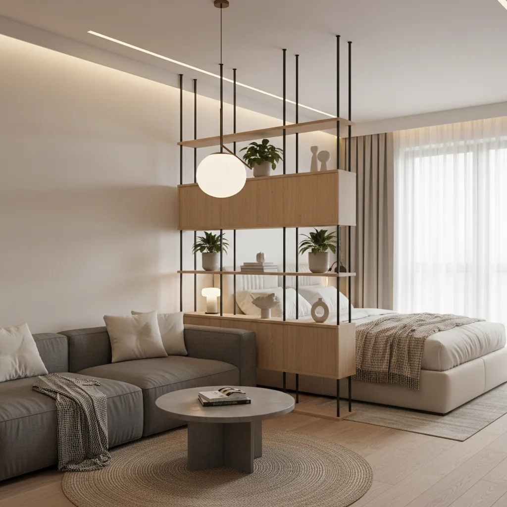 compact apartment with combined living room and sleeping area
