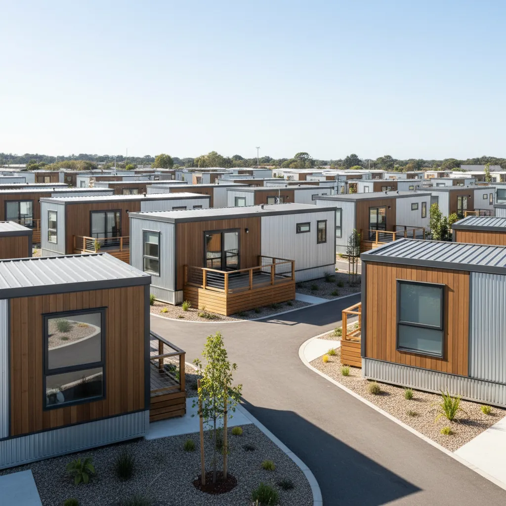 small modern mobile homes in compact community development