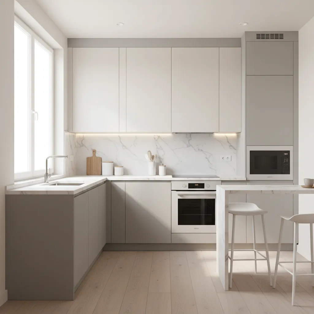 Compact modern small kitchen with efficient storage