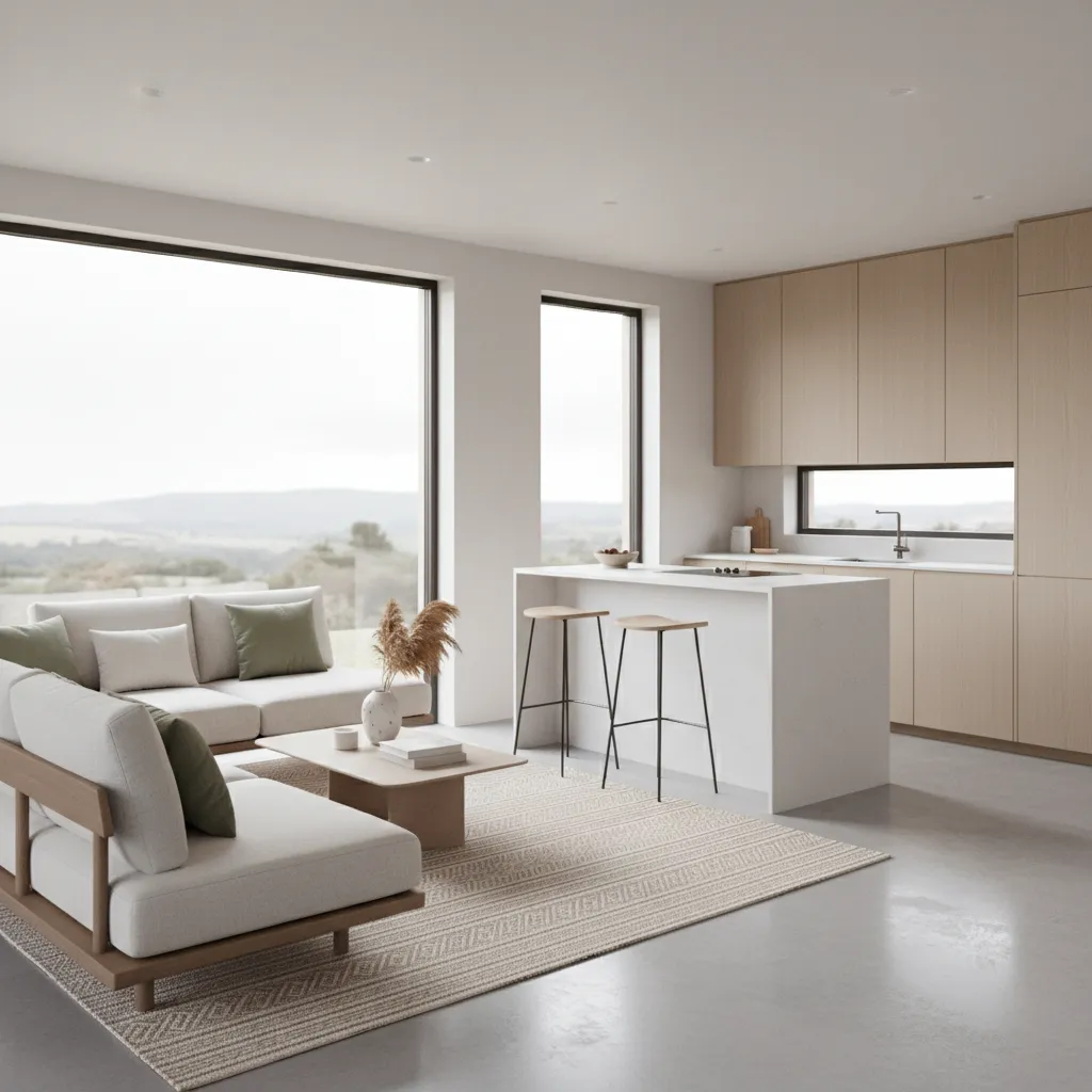 compact open living kitchen interior inside 16x40 modular home