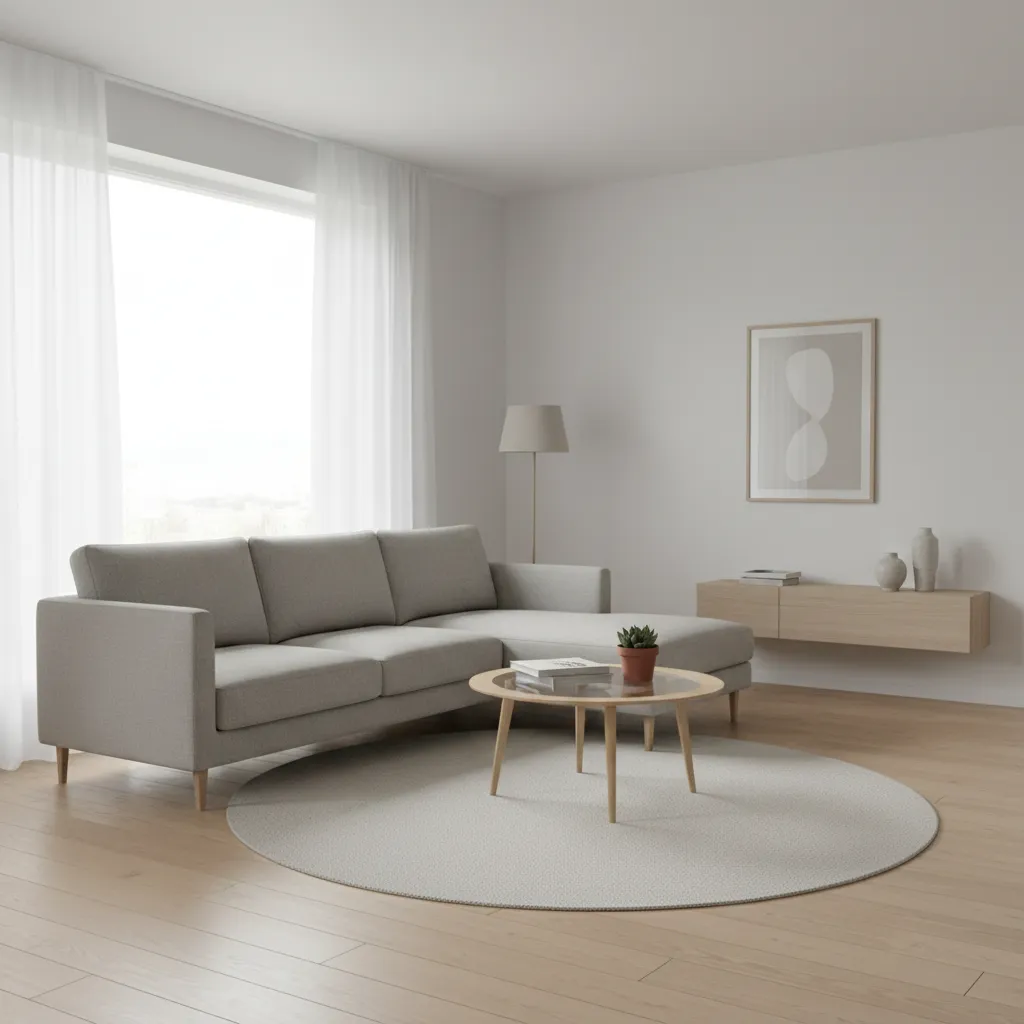 Slim arm modern sectional sofa suitable for small living rooms