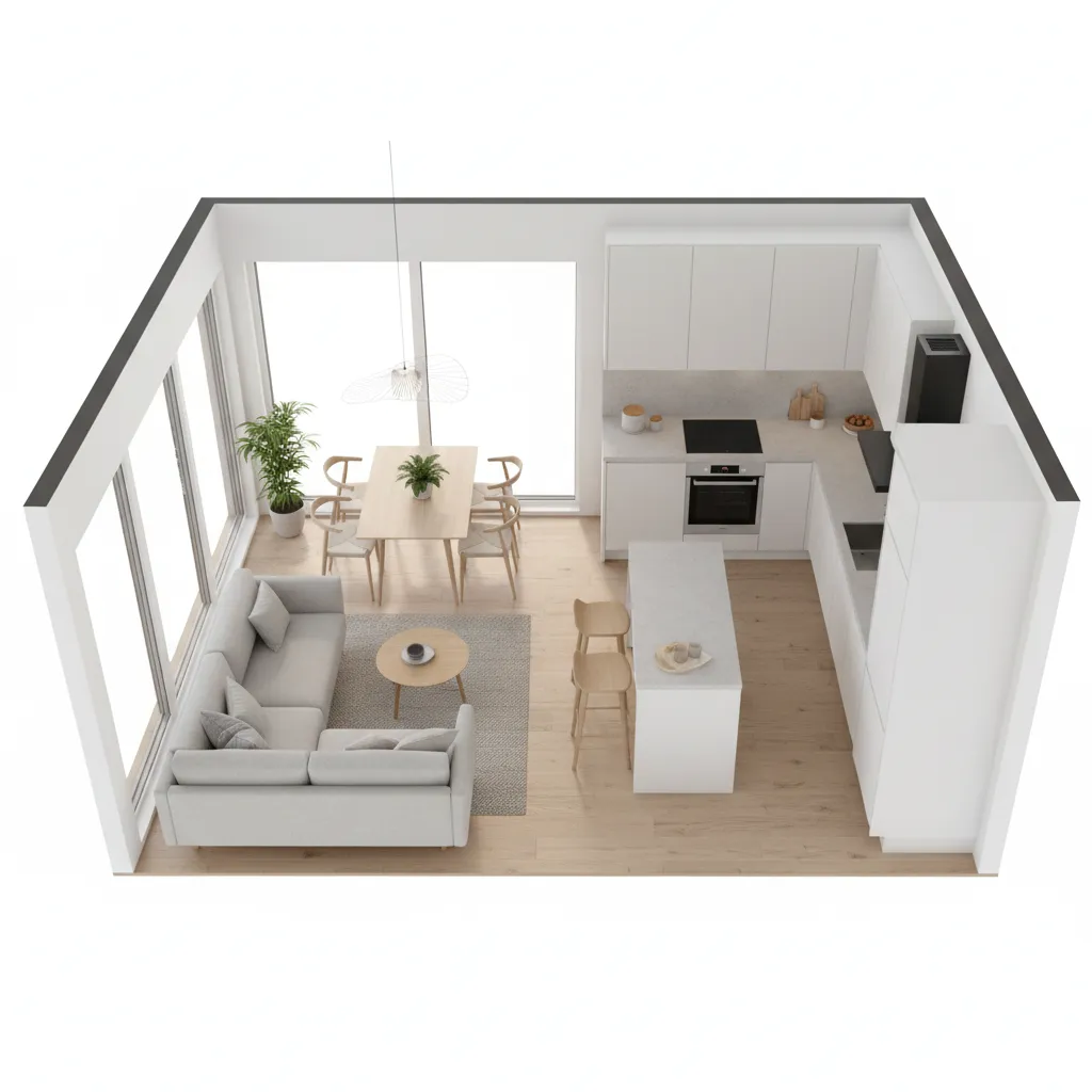 modern compact small house interior layout example