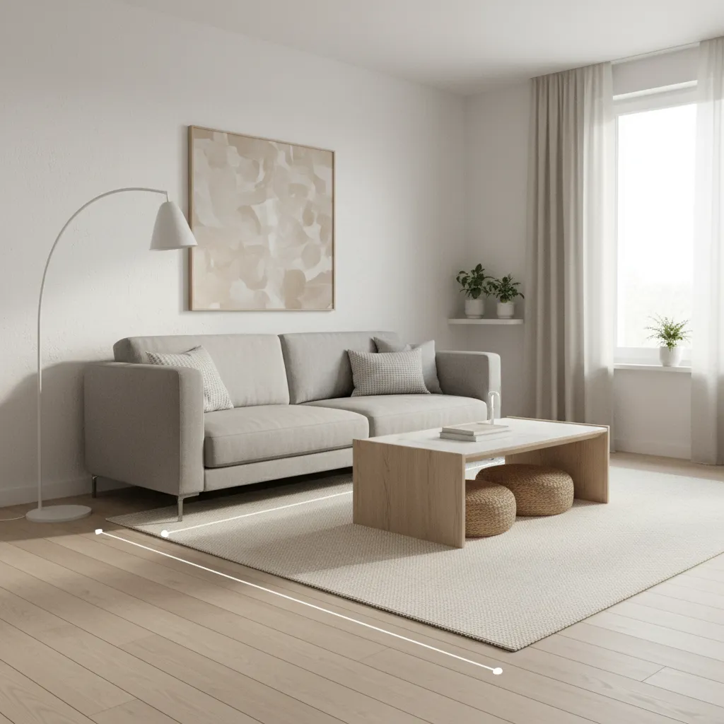 Comparison of shallow sofa depth improving space in small living room