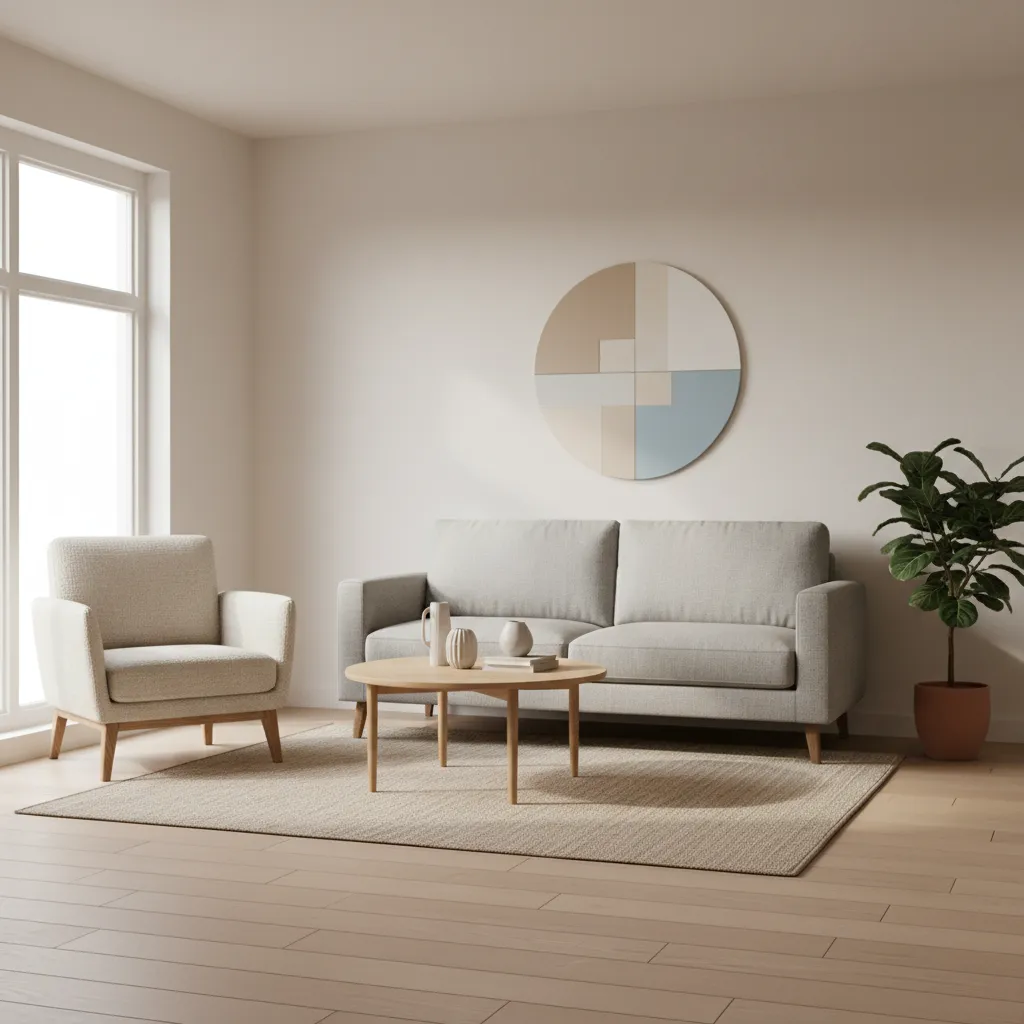 Compact sofa arrangement in a small drawing room