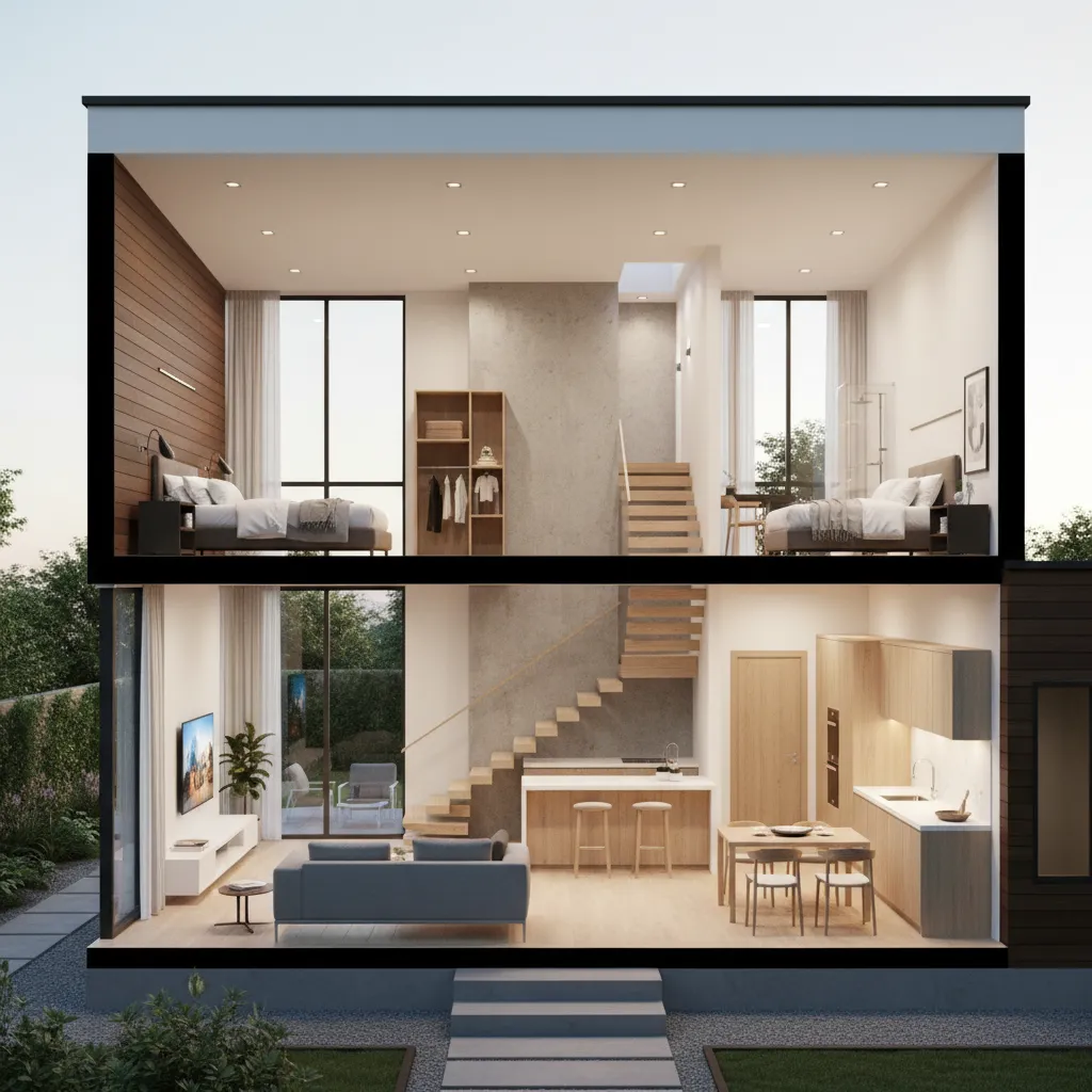 Compact two story small house floor plan comparison