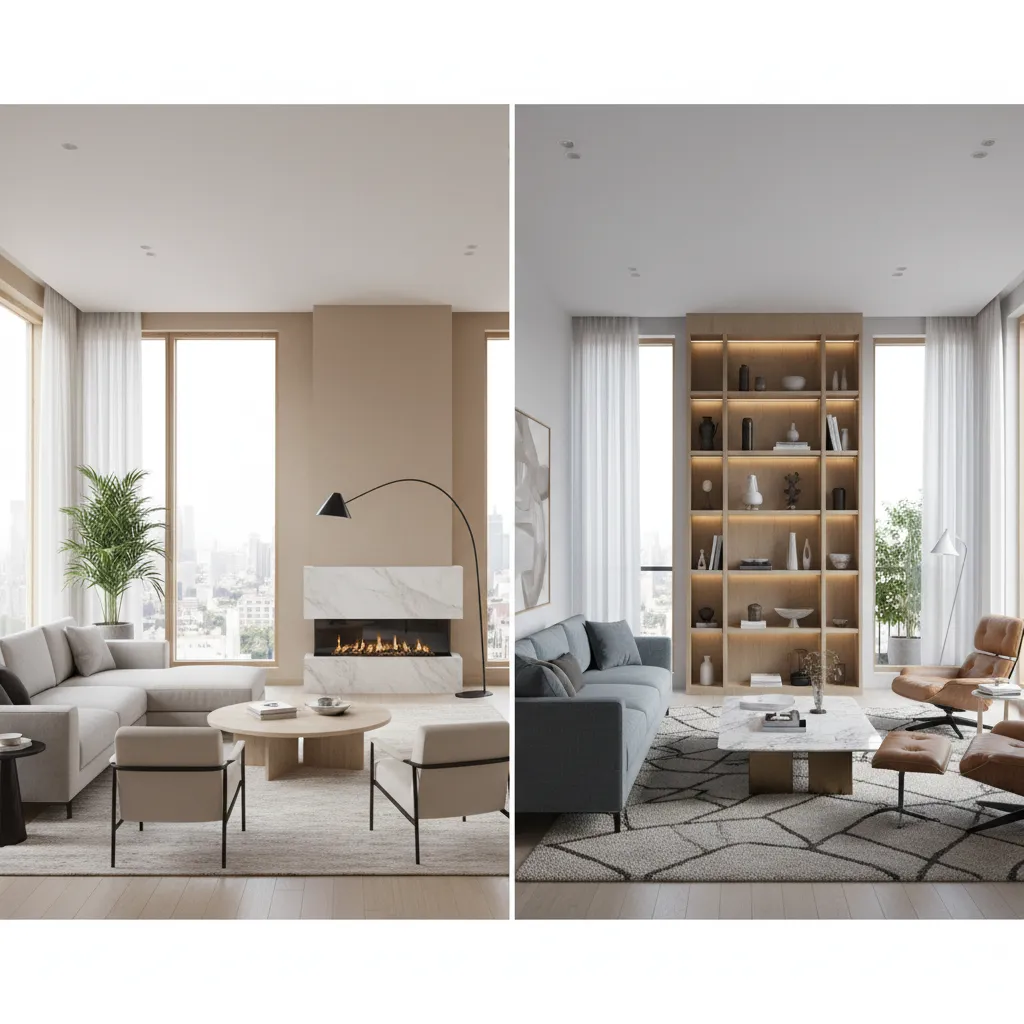 Comparación de dos distribuciones diferentes de un mismo salón