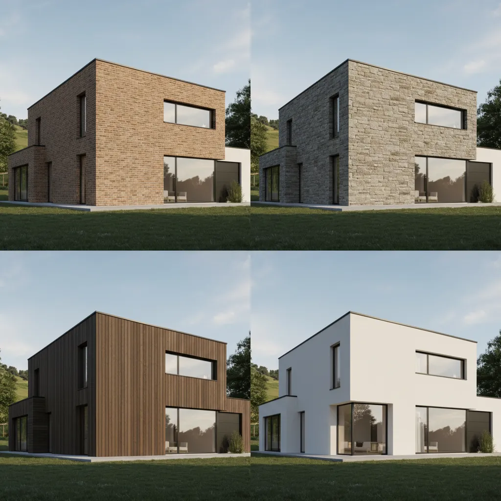 Comparación de diferentes materiales en el diseño de una fachada