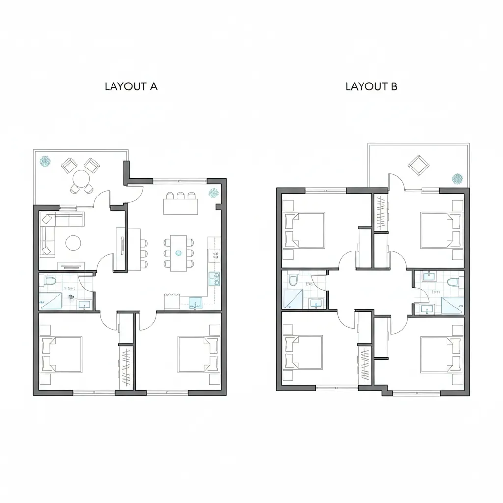 Comparación entre dos distribuciones diferentes de una misma casa