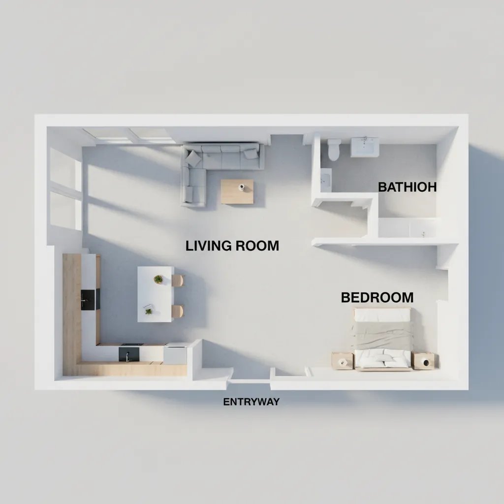 Completed house layout created from uploaded floor plan in Planner 5D
