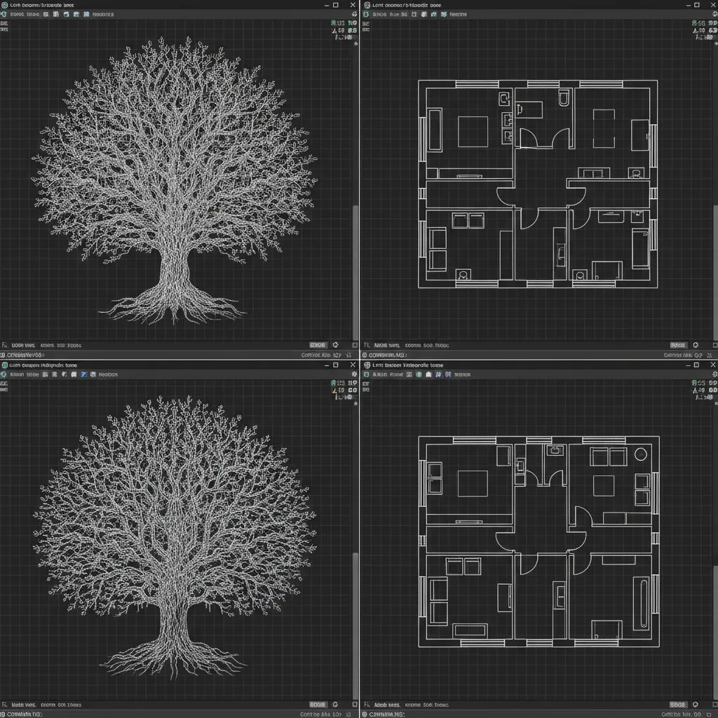 Comparison of overly complex CAD geometry versus clean simplified block