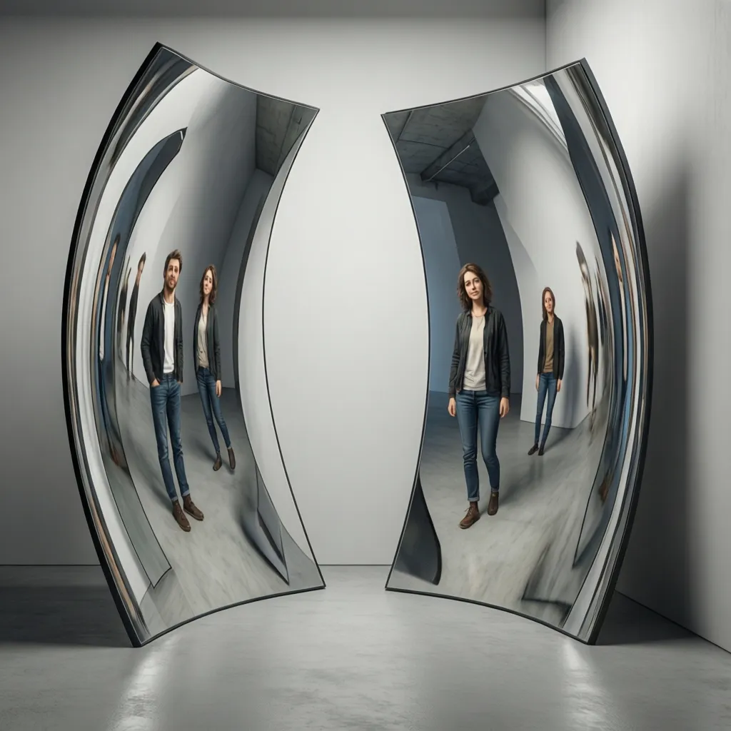 How Concave and Convex Mirrors Distort Body Shape
