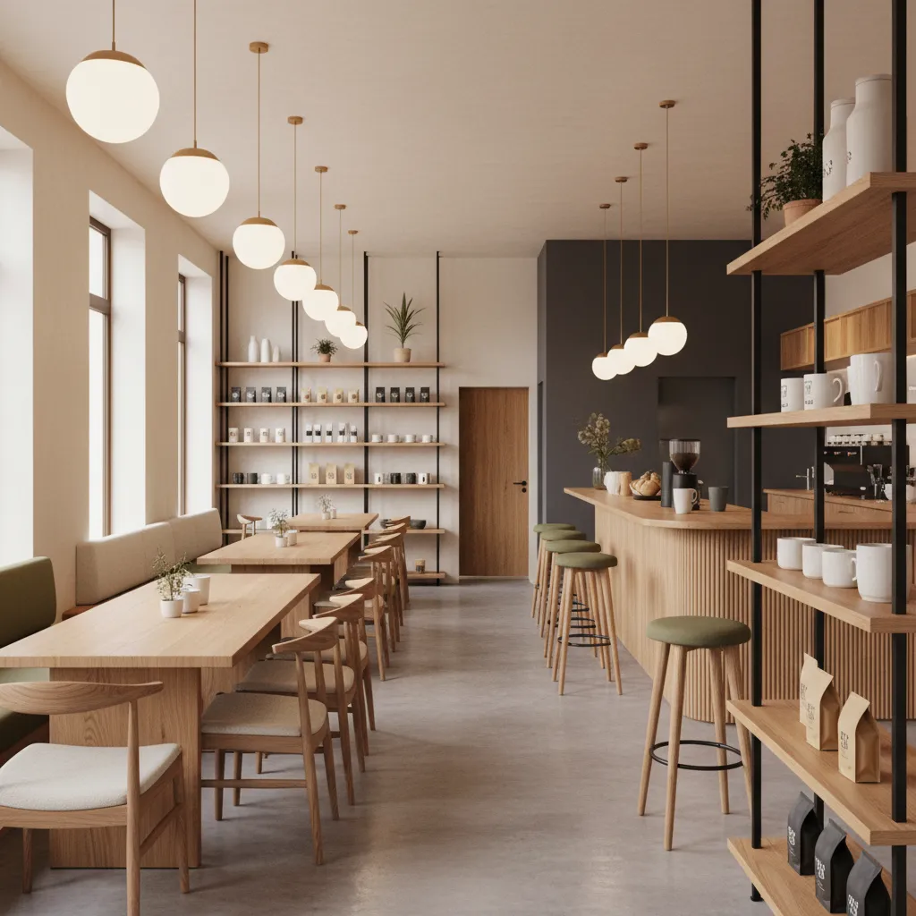Interior comercial donde arquitectura, mobiliario y colores de marca están integrados