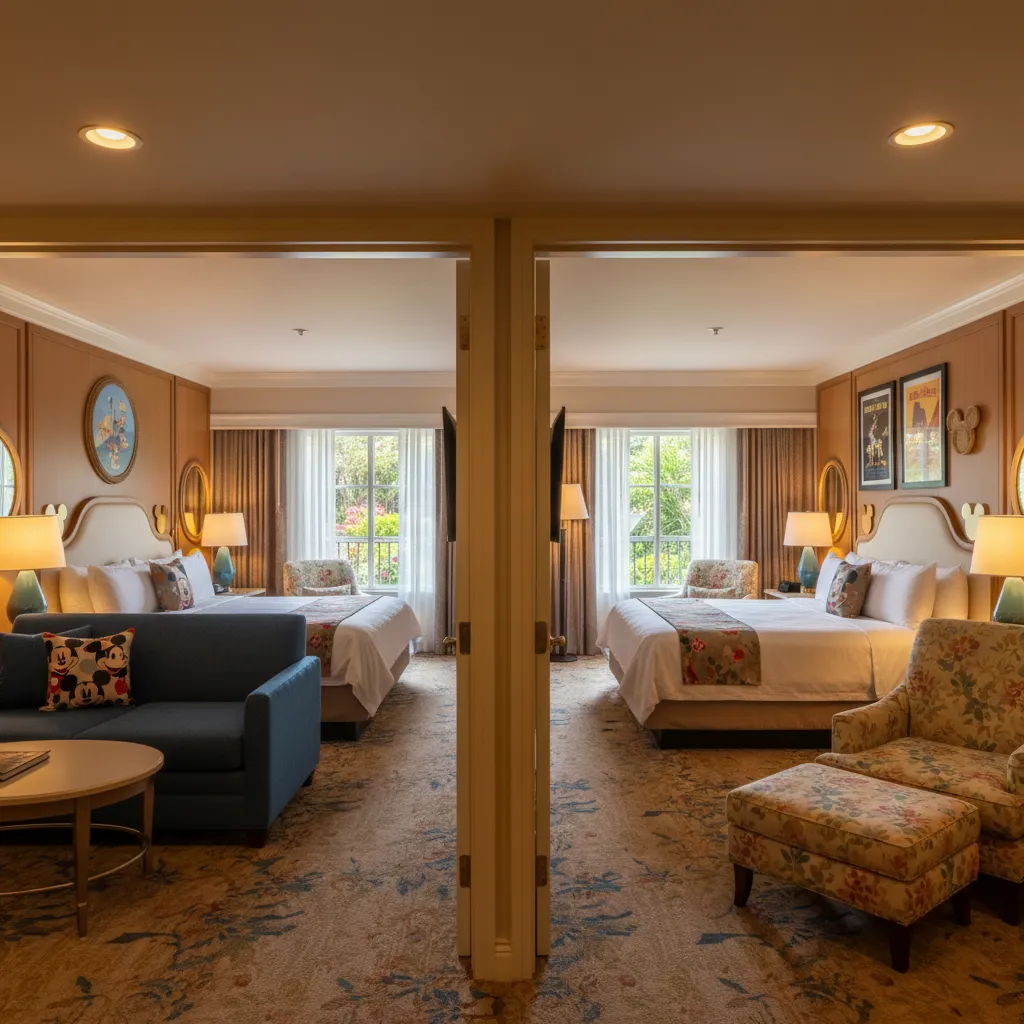 Connecting Disney hotel rooms with door between two guest rooms