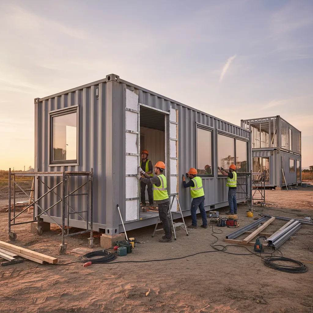 Proceso de construcción de una casa contenedor