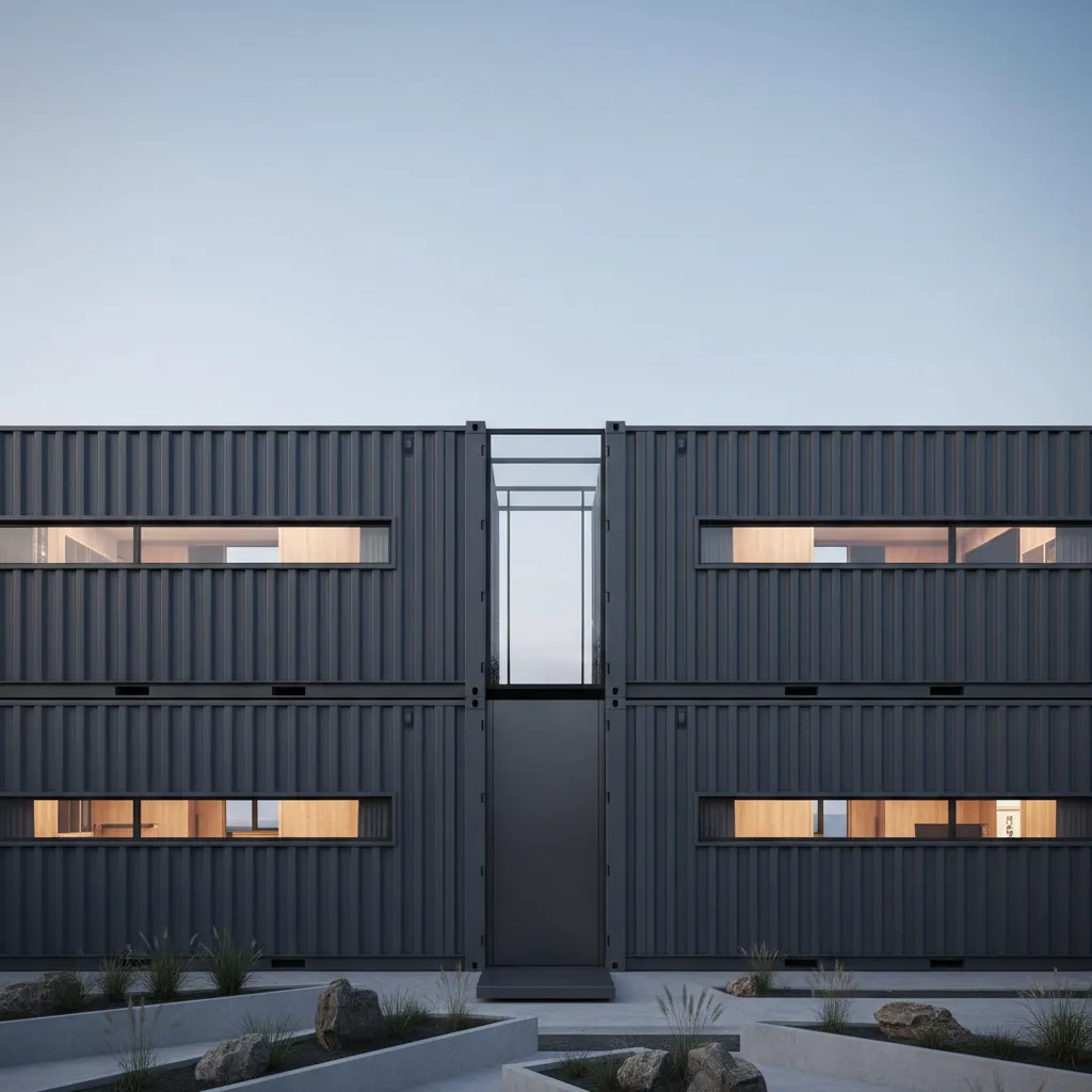 Two-Bedroom, Four-Bath Container Home as a Future Interface: Floor plans that treat circulation as code and rooms as adaptive nodes