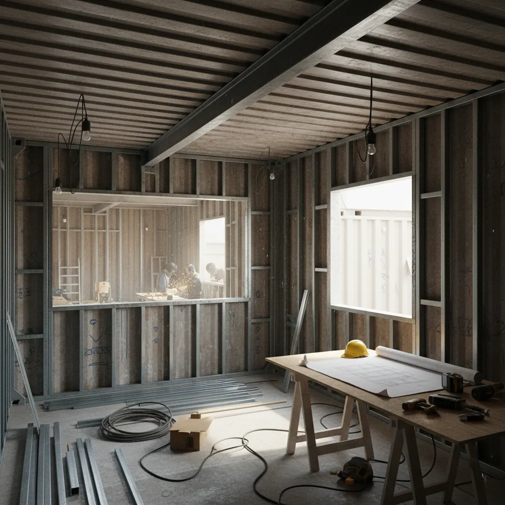Shipping container with structural reinforcement for large window openings